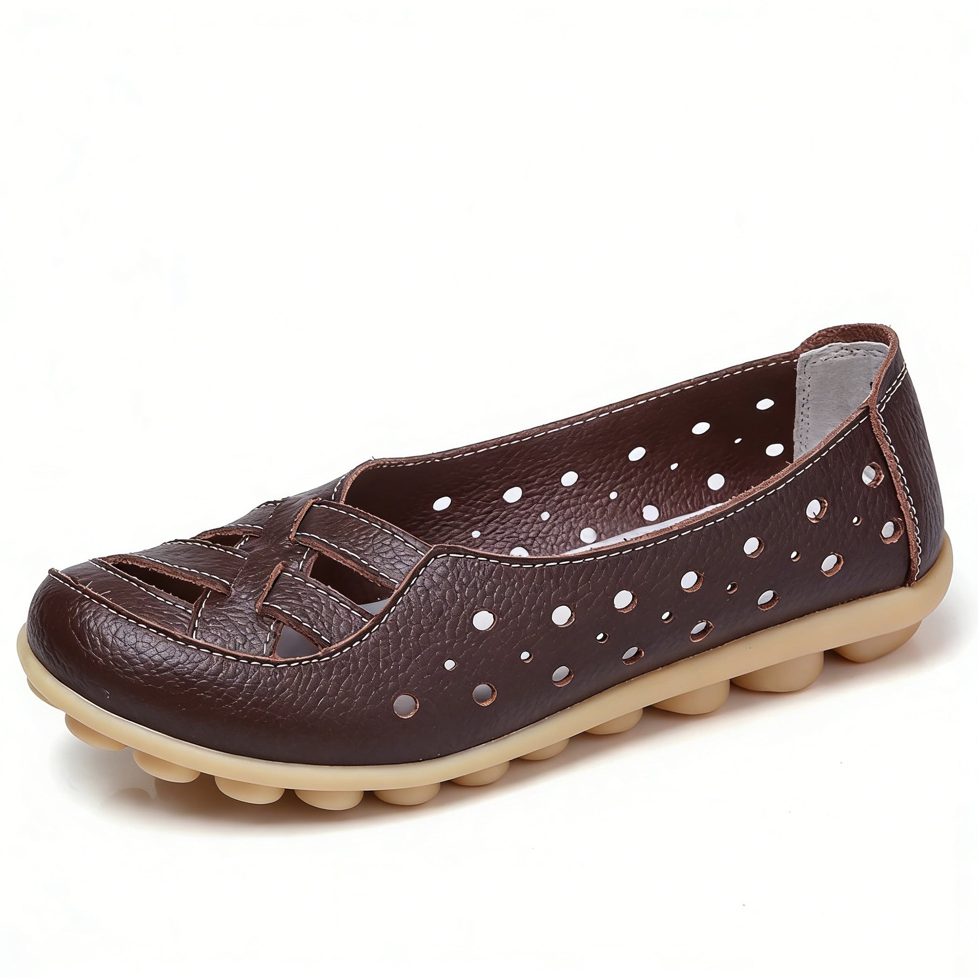 Women's Leather Breathable Support Flat Shoes